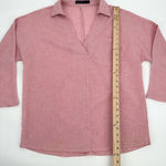 Zanzea Collection Top Women’s M Pink Popover Blouse Vneck Pocket Woven Relaxed Photo 8