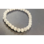 Handmade Natural crystal Selenite dainty beaded bracelet 4mm 6.75" Photo 5