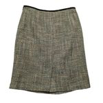 Cynthia Steffe Tweed Pencil Skirt with Velvet Trim Green and Brown Size 8 Photo 1