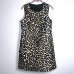 J.Crew Sleeveless Leopard Print Sheath Dress‎ Size 4 Preppy Casual Chic Work Brown Photo 2