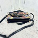 Patricia Nash  Floral Print Leather Satchel Purse Crossbody Bag Winter Bloom Blue Photo 6