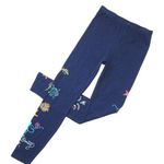 Johnny Was NWT Zoe Legging in Navy Blue Embroidered Stretch Cotton Pants XS Photo 0