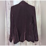Mango Velvet Blazer Deep Burgundy Single Button Notch Lapel Women's Size S Photo 3