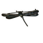 Sterling Silver Iridescent Mother of Pearl Dragonfly Brooch Marked Purple Photo 4