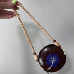 Coconut Shell Painted Hibiscus Flower Small Bag Philippines Handcrafted Handmade Brown Photo 0