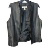 Amanda Smith Vintage Black Leather Lined Zip Vest Wm 6 Photo 2