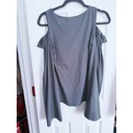 Susana Monaco NWT Flare Sleeve Cold Shoulder Top Small Pewter Gray Fall Dressy Photo 2