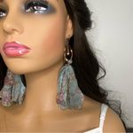 New boho dang drop earrings tassel antique copper freshwater Pearl artisan Photo 2