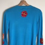 Just Be Just B glitzy sequin pineapple and flower button up cardigan sweater size medium Photo 8