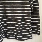 Lou & grey Oversized Gray and White Striped Crewneck Sweatshirt Side Zipper S Photo 5