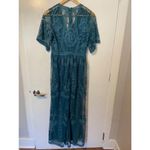 Pinkblush New with Tag Pink Blush Dark Turquoise Lace Mesh Overlay Maxi Dress Sz S (Flaw) Photo 5