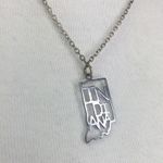 Kris Nations Indiana state necklace 18” silver tone Photo 1