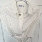Bershka NWT  White Cropped Button-Up Shirt MEDIUM Photo 1