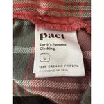 Pact  Red Flannel Pajama Shirt women's size Large 100%‎ Organic Cotton Photo 5
