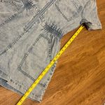 Elan  NTW Small Light Acid Wash Denim Short Sleeve Romper Elastic Waist Photo 4