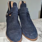 Seychelles Navy Blue Leather Impossible Western Style Ankle Booties Photo 3