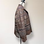 Coldwater Creek W18 Brown Embroidered Beaded Jacket Boho Artsy Open Front Blazer Photo 1