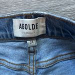 AGOLDE Nico Women's Light Blue Distressed Raw Slit Hem Jeans Size 24 Photo 4