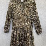 ZARA  Women's Dress Sheer Lined Animal Print Size Medium Long Sleeve Photo 0
