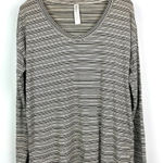 Athleta  Black White Cloudlight Stratus Striped Long Sleeve Scoop‎ Neck Shirt Photo 0