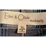Eden & Olivia  Maturity‎ Blue White Plaid Flannel Shirt Elastic Sides Size XL Photo 2