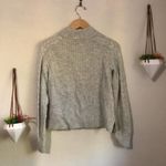 J.Crew NWT Azra gray pom pom crewneck pullover cable knit lambs wool sweater Photo 5