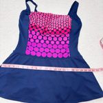 Beach Party Skirted One Piece Swimsuit Womens Size 14 Navy Blue Pink Purple Photo 7