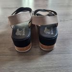 Sorel Womens Cameron Flatform Leather Wedge Sandals Elastic Strap Tan Size 9 Photo 6