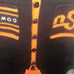 VTG BellePointe OSU Cowboys Sweater Vest Large Black Orange Knit Ramie Cotton Photo 3