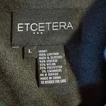 Etcetera  Women's Black Leather and Knit Jacket Size L‎ Long Sleeve Photo 3