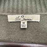 NWOT Le Serein Women's Green Striped Balloon Sleeve Cardigan Sz M Grandmacore Size M Photo 2