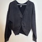 Free People Movement Go for the Gold Reversible Sweatshirt XS Black Distressed Photo 0