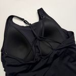 Lands' End Tankini Swim Top Shelf Bra Lightly Padded Criss Cross Halter Black Photo 3