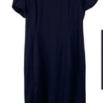 Marc New York Dress Women’s 14 Navy Blue Gold Accents Sheath Midi Minimalist NEW Photo 0