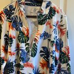 Tommy Bahama  
3/4” ZIP NECK CLOSURE SIZE XL
WHITE BACKGROUND COLORFUL FLORAL TOP Photo 0