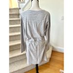 Talbots Haven Well Within Grey & Blue Stripe Cinched Waist T-Shirt Dress Photo 3