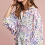 Maeve  Anthropologie Brynna Dolman Button Front Floral Geometric Print Blouse XS Photo 2