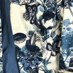 Coldwater Creek  Womens Jacket 3/4 Sleeve Floral Sequin Beaded Ivory Navy P4 Photo 1