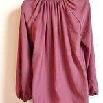 Joan Vass NWT  Peasant Blouse Long Sleeve Pink Bow Accent Pullover Extra Small Photo 1