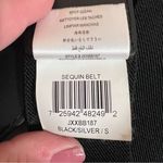 BCBGMAXAZRIA Sequin Statement Belt Black Silver Stretch Wide waist Whimsigoth Punk Sz Small Photo 5