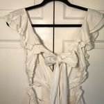Luxxel  White Linen Style Tiered Ruffle Mini Dress Size L Photo 7