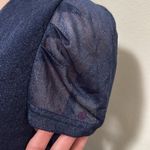 Faeriesty elegant surplice neck, short sleeve A line dress woman size Large slit Blue Photo 6