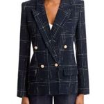 Generation Love Maverick Windowpane Tweed Blazer Jacket Black Small Photo 0