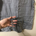 St. Tropez West 100% Linen Gray Zip Hooded Vest - Size Large Photo 2