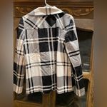 Sandro  black & white plaid pea coat style Jacket Photo 1