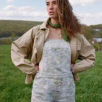 Anthropologie  Pilcro Floral Cut-Off Short Overalls Photo 0