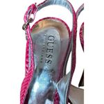 Guess  Vtg Y2K Hot Pink Leather Faux Snake High Heel Pumps Rhinestone Charms 7M Photo 14