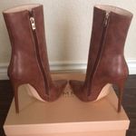 Simmi London  Aysha Brown Orange Faux Snake Print Stiletto Ankle Boots Photo 6