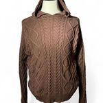 Edikted Brown Cable Knit Hoodie Sweater Pullover Hooded Knitwear Photo 0