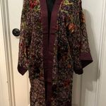 Band of Gypsies XS/S Kimono Floral Print Sheer Long Sleeve Purple & Burgundy NWT Photo 4